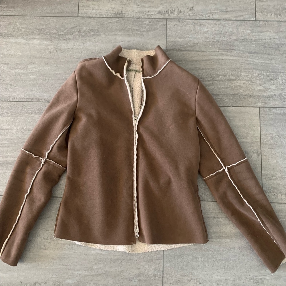 Velvet fleece shearling jacket medium